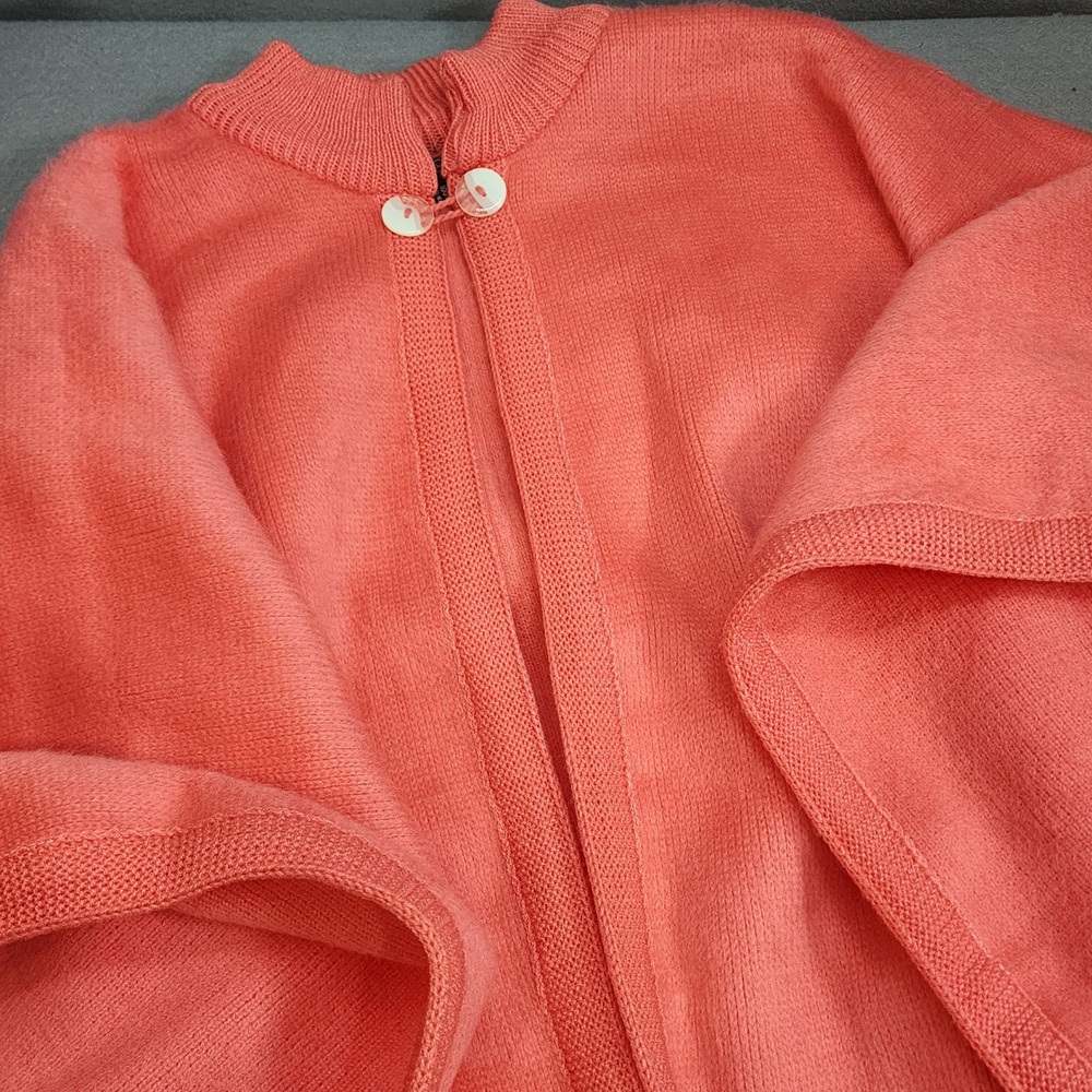 Sisa Handicrafts Indina Poncho Coral Pink 100%‎ Wool Hand Made Ecuador Womens OS